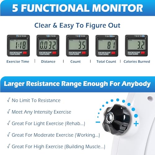 Image of TABEKE Under Desk Bike Pedal Exerciser - Mini Exercise Bike for Arm /Leg Exercise, Pedal Exerciser for Seniors with LCD Display 26514