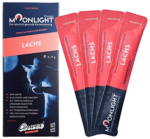 Produktbild von Moonlight Filetcreme mit Lachs Katzenleckerli - 4 x 15 g