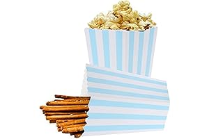 BinaryABC Blue Stripe Popcorn Boxes for Festive Occasions
