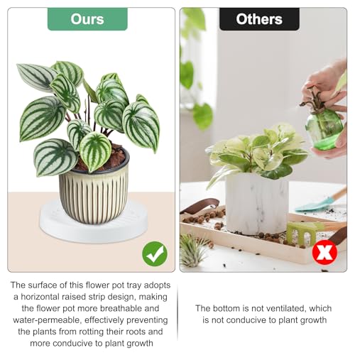 M METERXITY 2-Pack Plant Saucer, 4.7 Inch 12cm Flower Pot Saucers - Image 4
