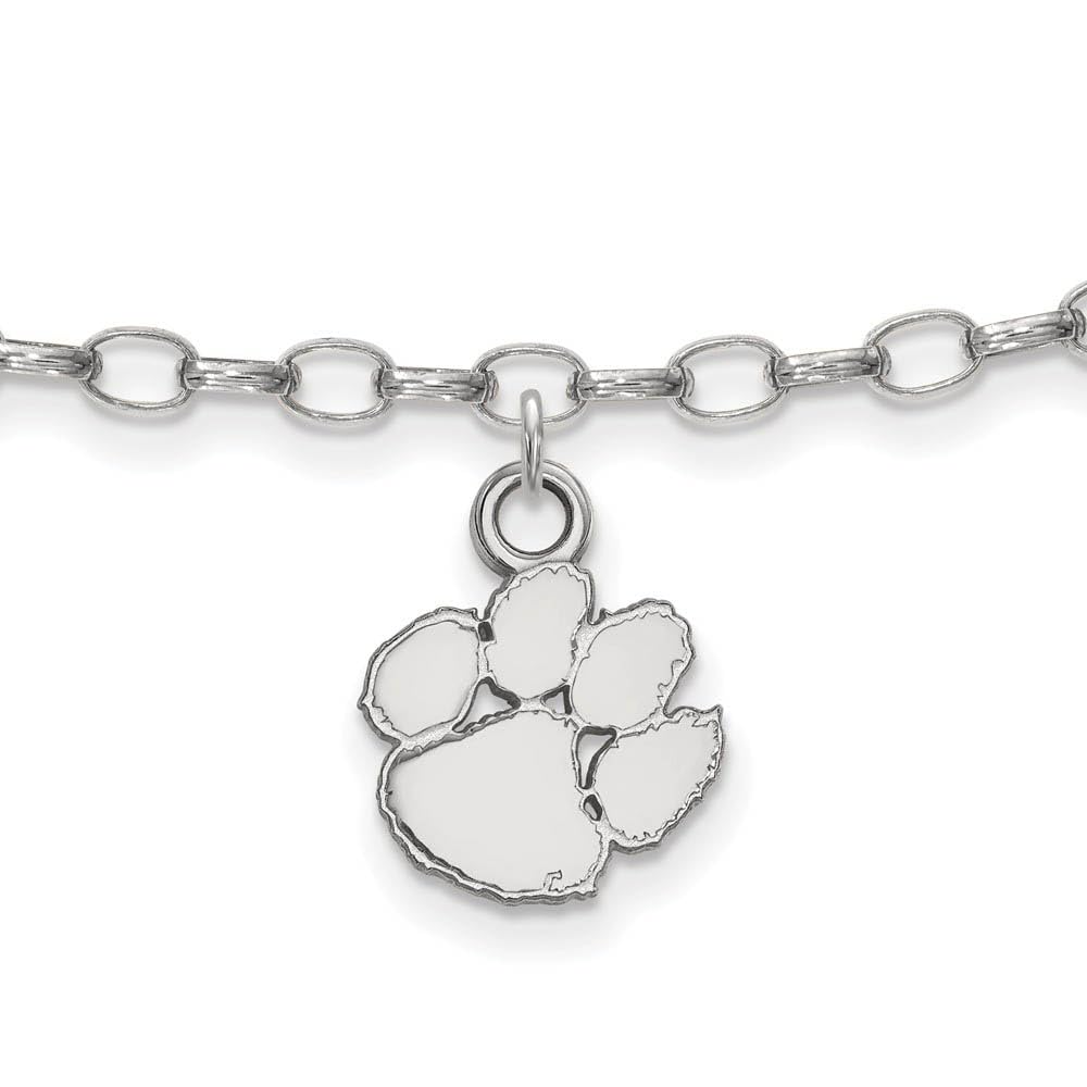 LogoArt Sterling Silver Clemson University Anklet, 9 Inch