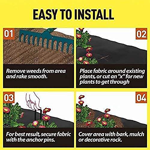 image for Agfabric 6x50ft Landscape Ground Cover Heavy PP Woven Weed Barrier,Soi