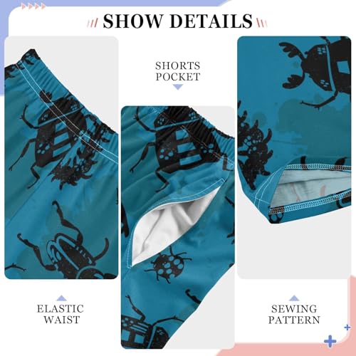 Hand Drawn Cool Bugs Boys Pants for Kids Jogger Pants with Pockets S-XL4