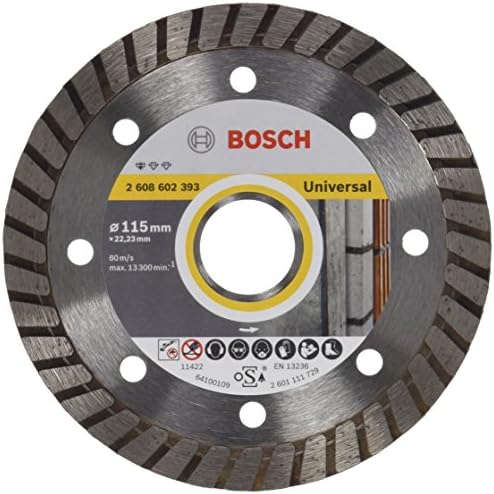 BOSCH 2608602393 Standard for Universal Turbo Diamond Cutting Disc, 115mm Ø, 22.23mm x 2mm x 10mm, Multicolor