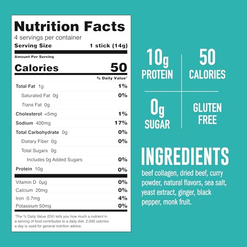 Image of LonoLife Thai Curry Beef Bone Broth Powder Mix | Grass-Fed, 10g Protein | Collagen-Rich, Keto & Paleo Friendly | Natural Ingredients | 4 Portable Stick Pack Servings