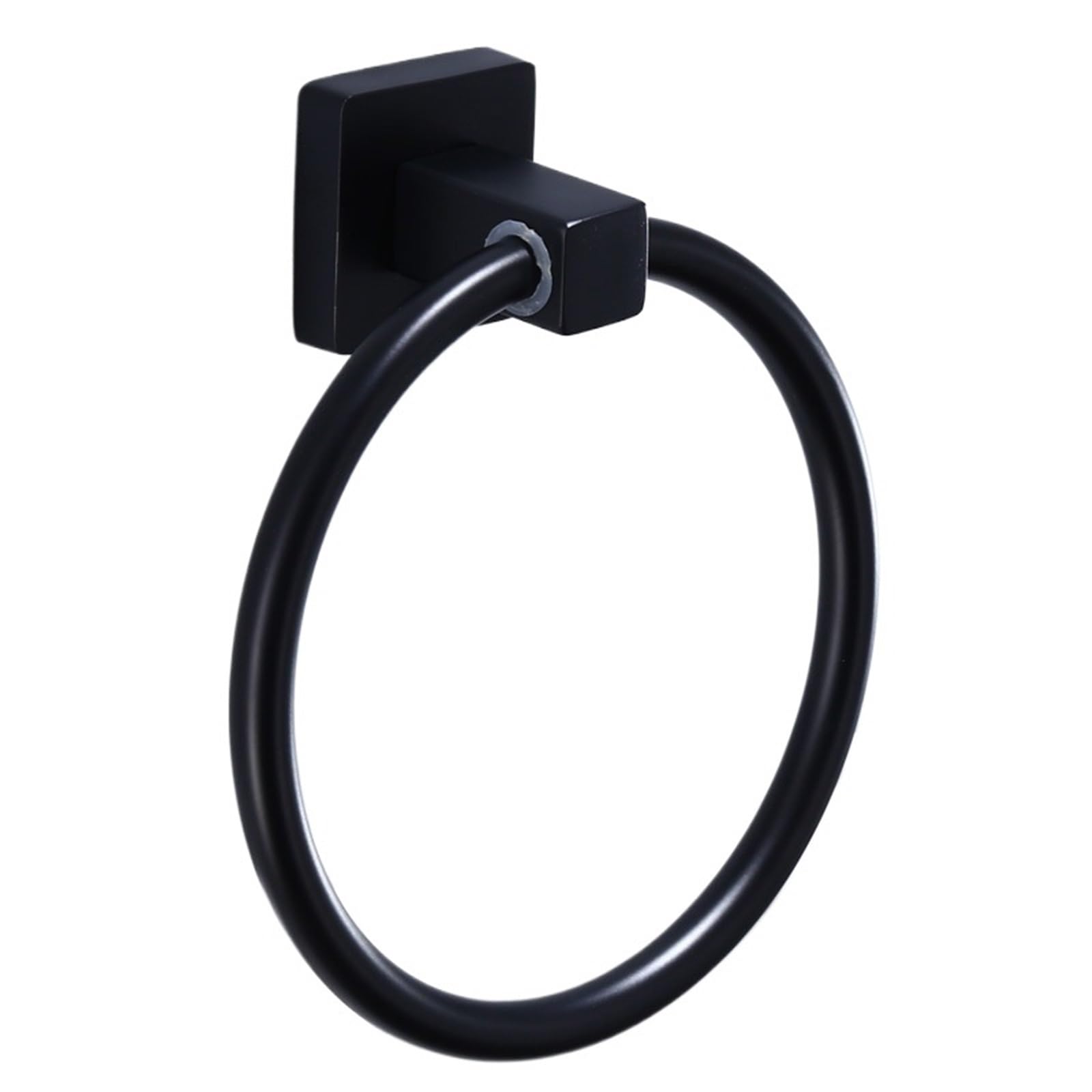 Towel Ring Matte Black Finish Stainless Steel Bathroom Towel Holder Wall-Mounted Round Rings Rack