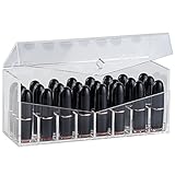 Beautify Clear Acrylic 24 Slot Cosmetic Lipstick Holder Case Storage Makeup Organizer with Lid