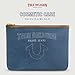 True Religion Women's Makeup Bag, Small Travel Cosmetic Zipper Pouch Organizer, Gold Hardware, Denim