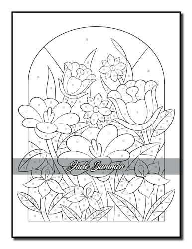 Color by Number Flowers: An Adult Coloring Book with Fun, Easy, and Relaxing Coloring Pages (Color by Number Coloring Books) - Image 26