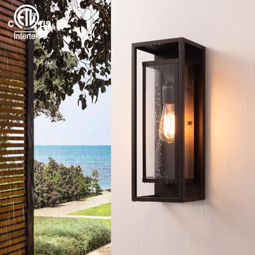 Image of mirrea 18 inch Modern Outdoor Porch Wall Light, Oil Rubbed Bronze, 2 Pack