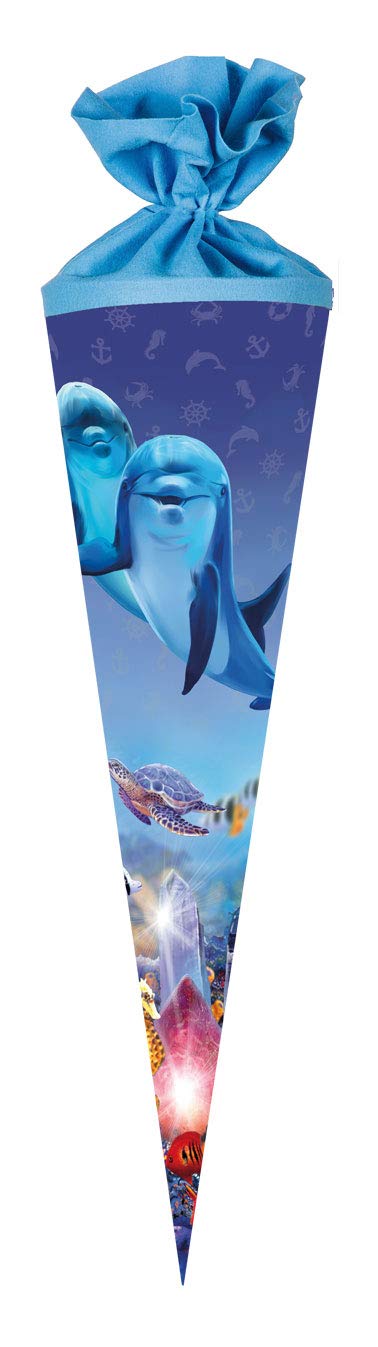 Nestler Cucurucho escolar, diseño de delfines, 70 cm, redondo