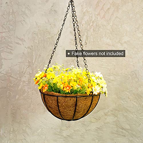 Tosnail 3 Pack 10" Metal Hanging Flower Pots Hanging Planters Plant Basket With Coco Fiber Liners #TOP7