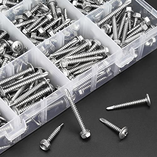 Kit de Tornillos Autoperforantes Hex Washer y Phillips 400 Piezas miniatura 4