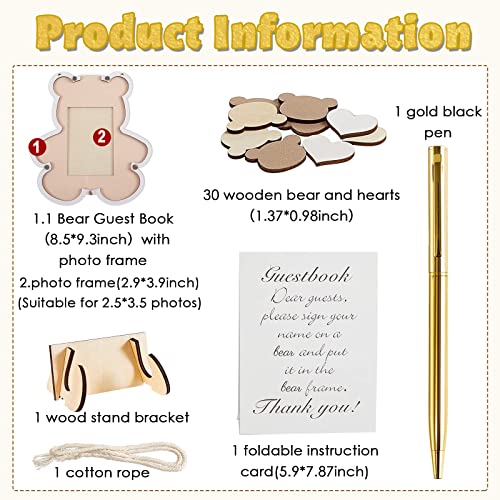 Yookeer Bear Baby Shower Guest Book Alternative Photo Frame Decorations We Can Bearly Wait Baby Shower Sign In Guest Book Girl 1St Birthday Rustic Party Bear Gender Reveal Shower (Brown,8.5X9.3 Inch) #TOP1