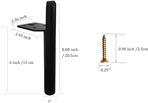 Miniatura 3 de Juego de 4 patas doradas para muebles de 6 pulgadas, de metal resistente para sofá, tocador, armario, mesa auxiliar, aparador, soporte de TV,