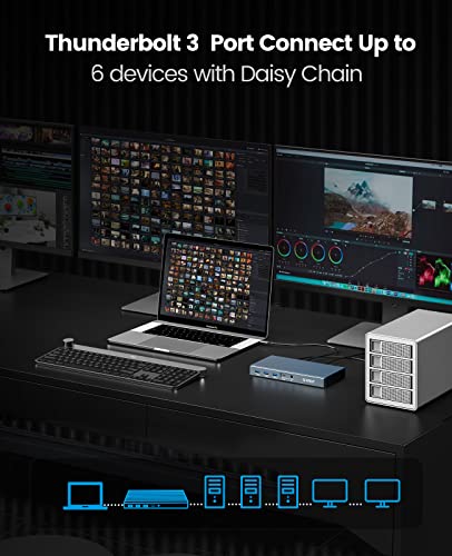 Dock Thunderbolt 3 9-in-1 Dual M.2 NVMe/NGFF Enclosure Docking station ORICO USB C 40Gbps, Display 8K 60Hz Doppio Display 4K 60Hz, Potenza di Ricarica 60 W per Laptop, 15 W per Smartphone, Daisychain