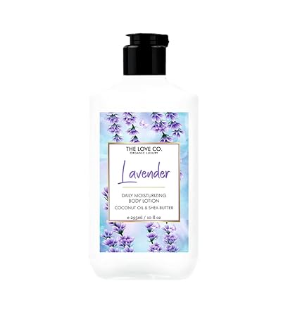 THE LOVE CO. Lavender Body Lotion - Body Lotion For Dry Skin - Body Lotion for Women & Men | Body Lotion for Dry Skin with Jojoba Oil, Shea Butter & Vitamin E - 250Ml