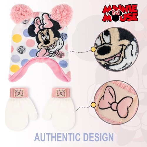 Disney Minnie Mouse Kid’s Winter Hat and Snow Gloves for Girls and Toddlers, 2 Pc. Set, Warm Fleece Lined Beanie with Bow4