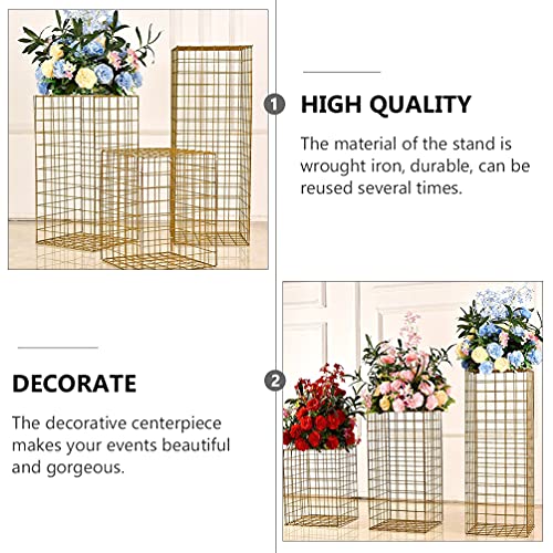 PRETYZOOM Bruiloft Bloem Display Rack Metal Vaas Kolom Stand Iron Gouden Bloem Bruiloft Centerpieces Bloemen Vloer Vaas… - Image 6
