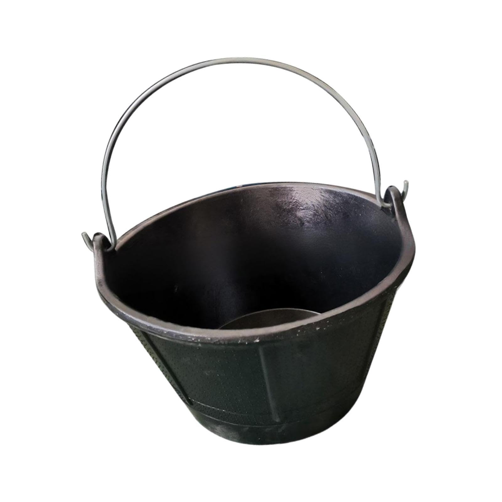 Secchio di Cemento in Gomma 10 Litri, Diametro Bocca 35 cm, Contenitore Robusto per Agricoltura, Cantiere, Garage, Casa
