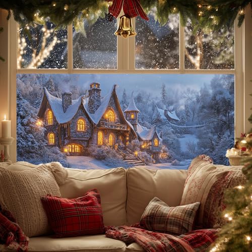 Película decorativa para ventana con diseño navideño 39.3×17.7 in miniatura 7