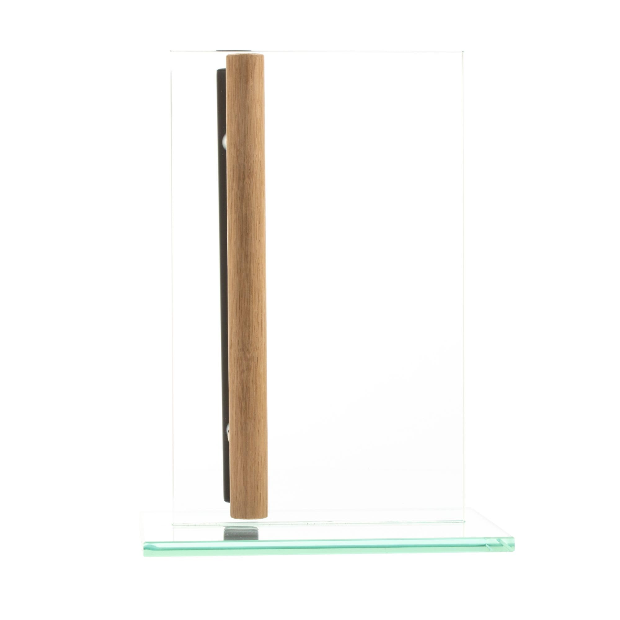MLS Tirador para Puertas de Sauna y Spa, Par de manillas con Tacto Agradable, Manija de Aluminio y Madera, para Puertas Interiores de Vidrio y Madera, Longitud 250 mm, 150 mm entre Orificios, Negro