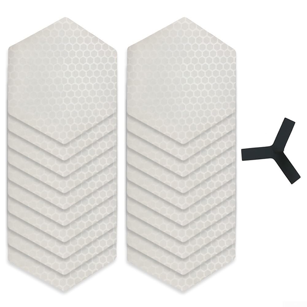 Zoegneer Almohadillas antideslizantes para tabla de surf, material de PC, juego de 20 piezas con regla de espacio para accesorios de surf, color blanco, 8 x 14 cm, resistente al desgaste para uso a