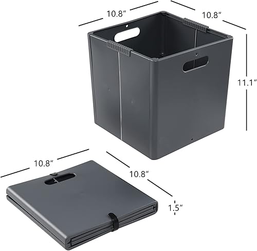 Miniatura 2 de Paquete de 4 cubos de almacenamiento plegables, cubo de almacenamiento plegable, color gris