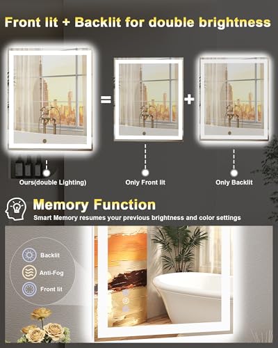 Smart Mirror with Lights and Bluetooth