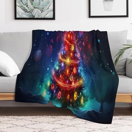 Manta de sofá y árbol de Navidad de 100x130 cm supersuave y mullida 3