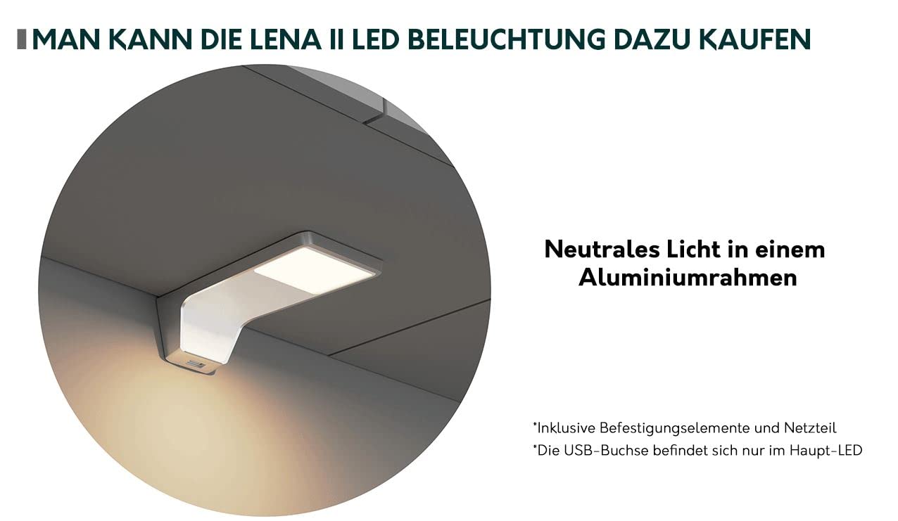 Mirjan24 Mela Küchenmöbel Set 180/120 cm mit Arbeitsplatte - Moderne Einbauküche in Creme/Beige, Hängeschränke & Unterschränke, 5 Schrank-Module (Cashmere/Schwarz, mit LED Beleuchtung)