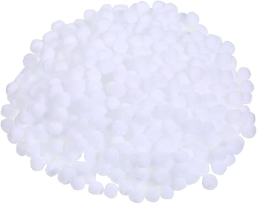 Boao 600 Pieces Christmas Pom Poms Balls, Assorted Sizes Arts and Craft Pompoms Fluffy Pom Balls Mini for Christmas DIY Party Decorations (White,