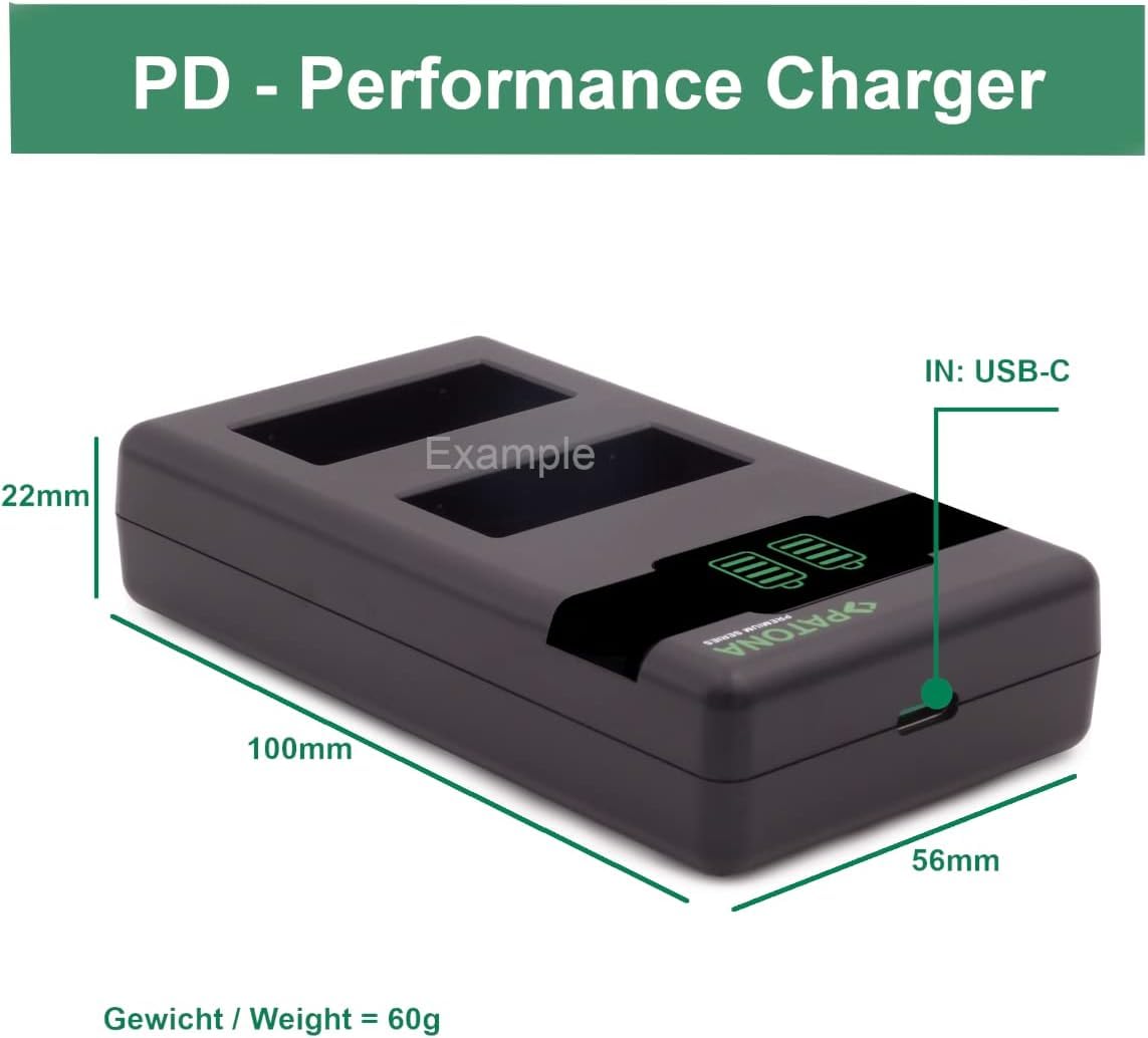 PATONA Zestaw 2X BLX-1 Protect 2600mAh z ładowarką PD Dual USB-C LCD