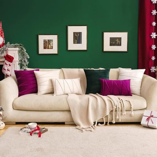 Image of Khooti Velvet Striped Cushion Cover Pack of 1-24 inch x 24 inch / 61 x 61 cm | Pink | Soft Pillow Covers Cushion Case for Sofa Bedroom Livingroom Chair Car, Cushion Cover with Zig Zag Pattern