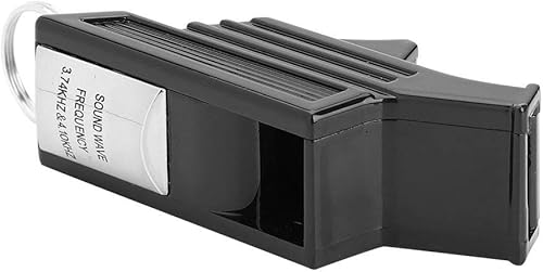 Miniatura 4 de Silbato de árbitro de entrenamiento de fútbol de baloncesto silbato de supervivencia de emergencia silbatos (negro y plateado) Árbitro,