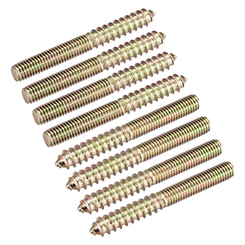Image of uxcell M8x70mm Hanger Bolts, 8pcs Double Ended Thread Dowel Screws for Wood Furniture