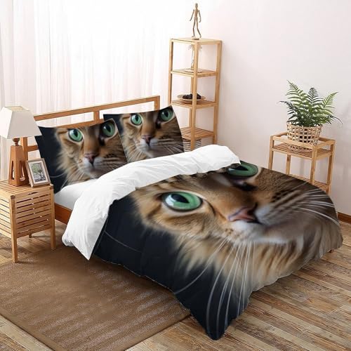 Housse de couette 200x200 animaux motif 3D en microfibre résistante