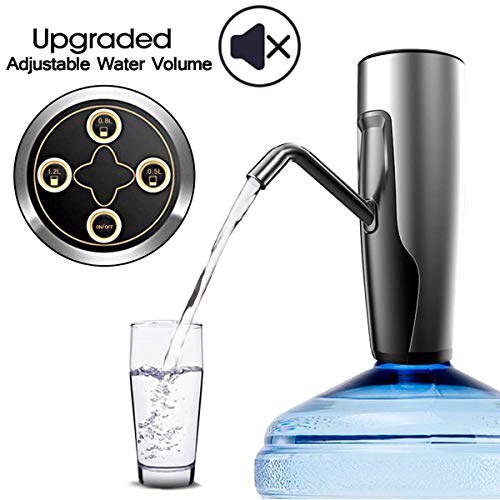 Mlife Water Bottle Pump, Low Noise USB Charging Automatic Drinking Water Pump for Universal 5 Gallon Bottle Wireless & Portable for Home Kitchen Office Outdoor Use