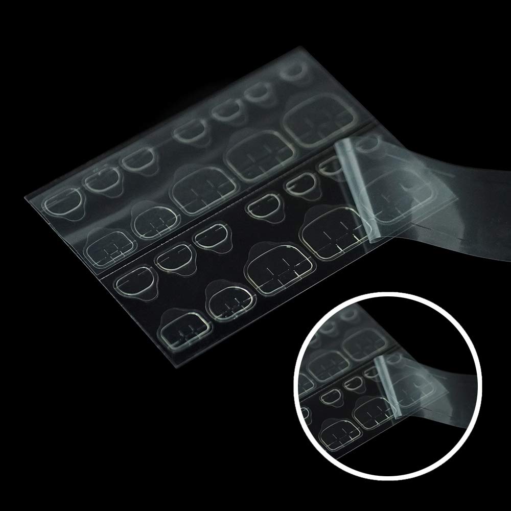 Artquee 720pcs Toes Breathable Adhesive Tabs Fake Nail Glue Sticker 30 Sheets Super Sticky Double Sided Tips Flexible for Acrylic False Nails Manicure Yellow Tape