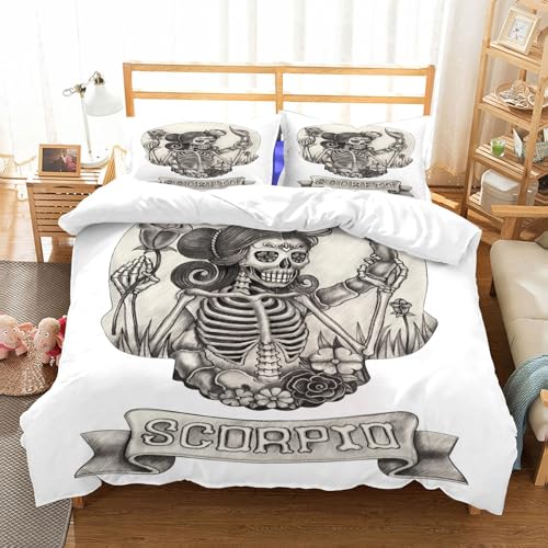 Housse de couette Scorpion dessin main parure de lit 200x228