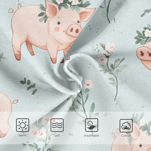 Wusikd Cute Pigs Girls' Underwear Cotton Funny Flowers Girls Briefs Soft Toddler Underwear 2T3