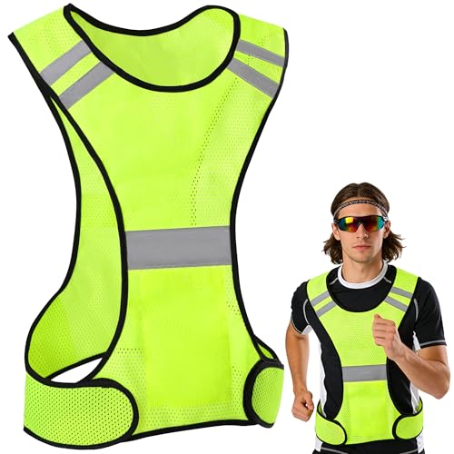Uncle Paul Reflective Gears - Safety Vest High Visibility for Running Cycling Dog Walking Sports with Pocket for Adults Kids
