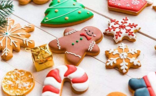 Hibery 7 Pcs Christmas Cookie Cutters, Holiday Cookie Cutters Christmas Shapes, Snowflake, Star, Angel, Gingerbread Man Cookie Cutters and More