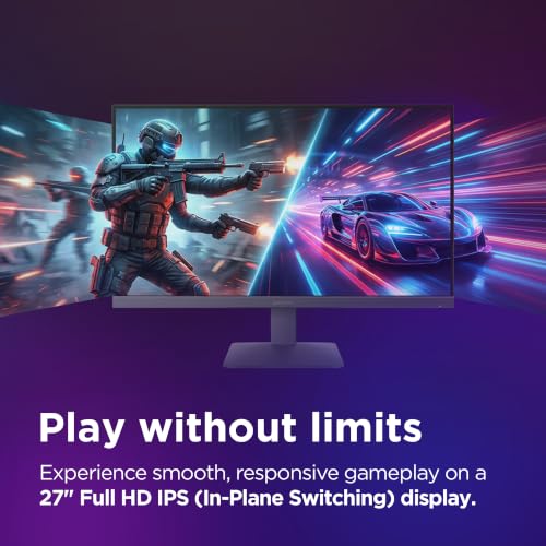 Image of Lenovo LOQ 27-10 | 27 inch (68.5cm) FHD (1920x1080) IPS 200Hz Gaming Monitor | 0.5ms, HDR10 Compliance, AMD FreeSync, 99% sRGB, 2xHDMI 2.1 TMDS, 1xDP 1.4| Tilt | Lunar Grey | 68F2GACBIN