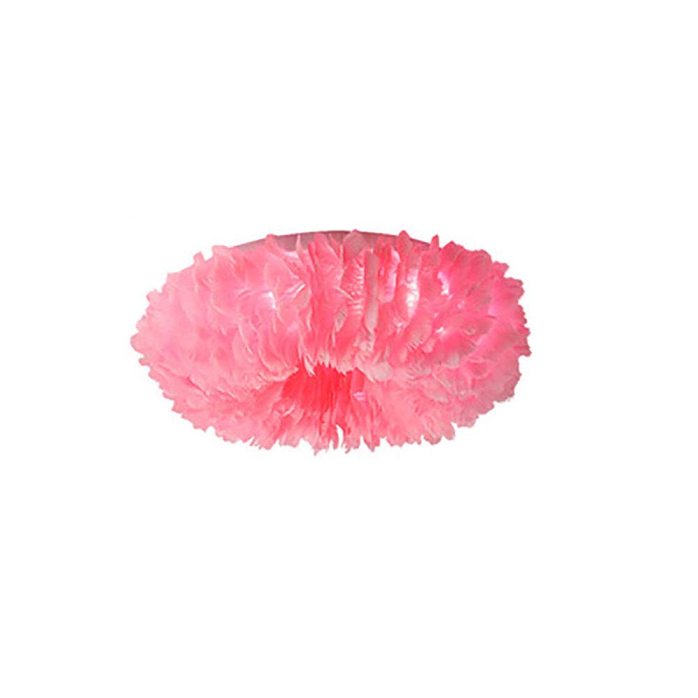 DOGACA Modern Pink Ceiling Light Fxture 8 Lights Creative Ceiling Lamp With Feathers Romantic Had Ceiling Lamp For Hallway Stairway Hearth Kitchen Porch-Pink 40cm