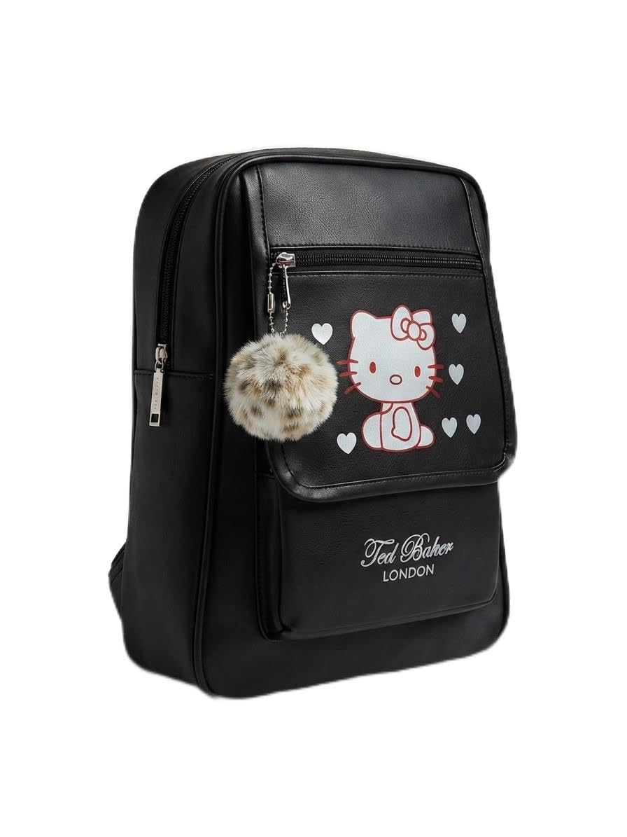 ted baker london hello kitty black faux leather backpack
