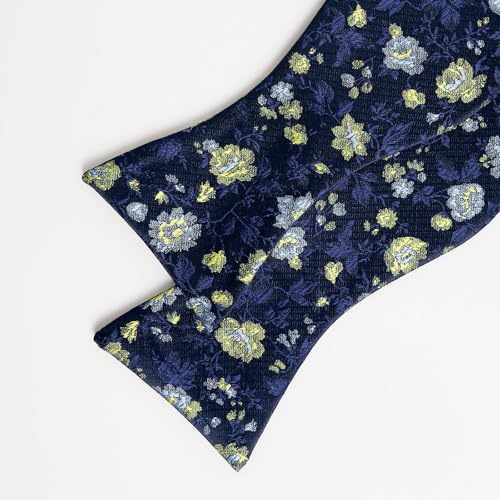 Image of Alizeal Mens 2pcs Floral Pattern Bow Tie Set | Self-tied Pocket Square Colorful Perfect for Weddings Proms Business