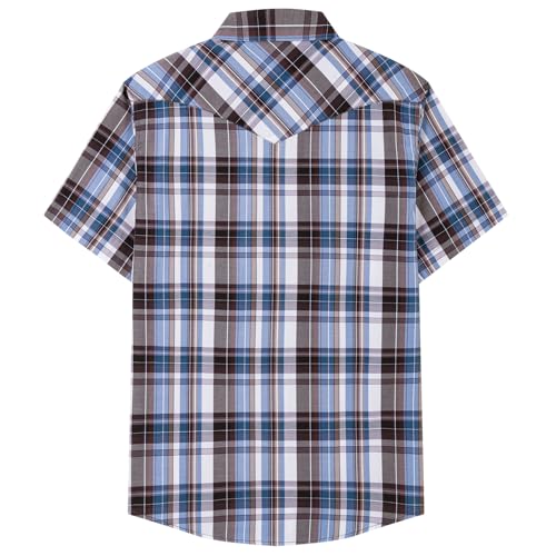 COEVALS CLUB Mens Short Sleeve Pearl Snap Western Cowboy Shirt Button Up Casual Work Dress Shirts2