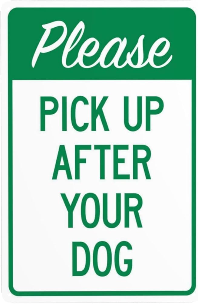 Please Pick Up After Your Dog Warning Sign Clean Up Dog Poop Security Metal Signs For Business Home Outdoor Indoor Road Yard Garage Street Wall Safety Caution Decor Gift For Women Men 8x12 Inch