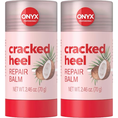 Onyx Professional Cracked Heel Repair Balm Stick for Dry Cracked Feet Treatment Coconut Scent 2 pack - Moisturizing Foot Balm Rolls On Cracked Heel Treatment